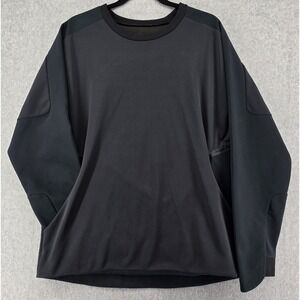 On U Men's XL Tech Thermal Crewneck Pullover Charcoal Gray Black Pocket Running